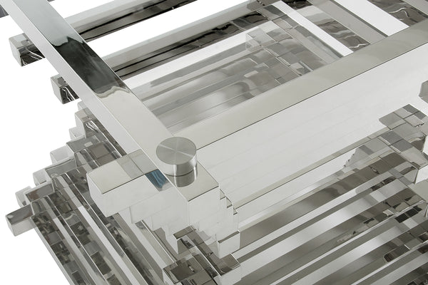 Modrest Crawford Contemporary Clear Glass Square Dining Table Model VGVCT8909