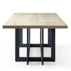 T8963 Sample Natural Oak + Black Metal Dining Table