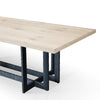 T8963 Sample Natural Oak + Black Metal Dining Table