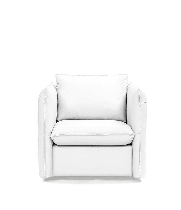 Divani Casa Tamworth Modern White Leather Swivel Lounge Chair Model VGEVN912-WHT-CH