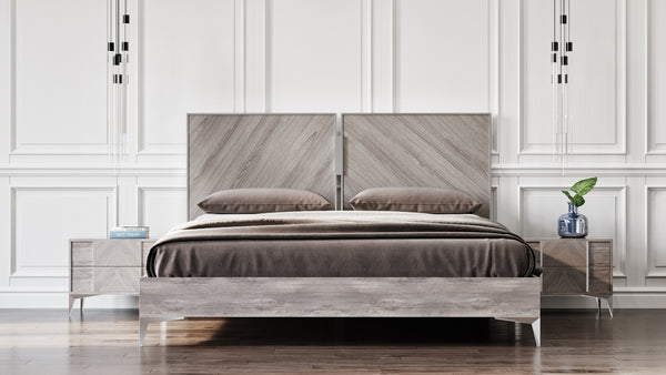 Queen Nova Domus Alexa Italian Modern Grey Bed Model VGACALEXA-BED-Q