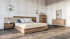 Nova Domus Matteo Italian Modern Walnut & Fabric Bed & 2 Nightstands & Dresser Set Model VGACMATTEO-BEDNSD-SET