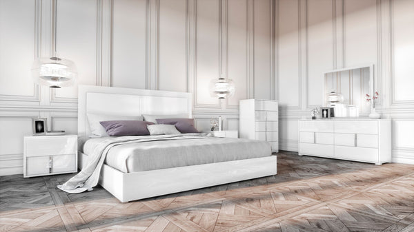 Modrest Nicla Italian Modern White Bed Model VGACNICLA-BED