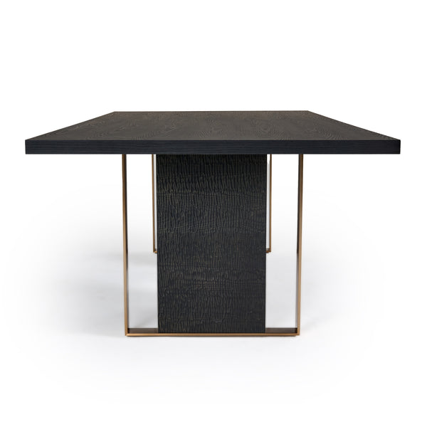 Modrest Tasha Modern Black Ash & Brushed Gold Rectangular Dining Table Model VGVCT2308