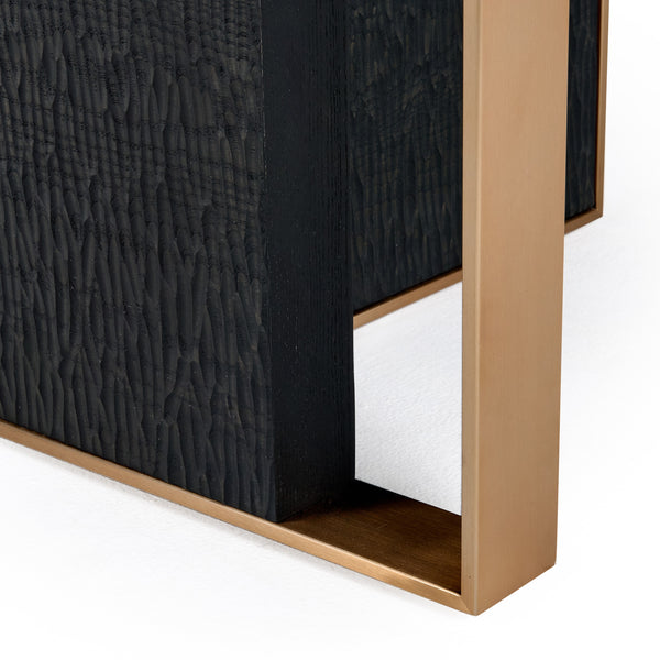 Modrest Tasha Modern Black Ash & Brushed Gold Rectangular Dining Table Model VGVCT2308