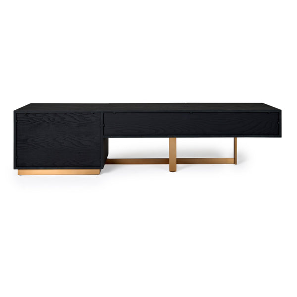 Modrest Tasha Modern Black Ash & Brushed Gold Tv Stand Model VGVCTV2308