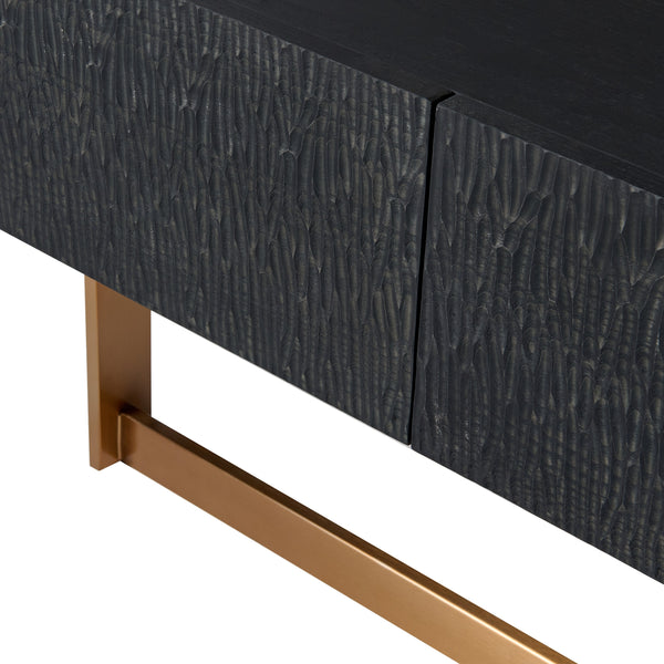 Modrest Tasha Modern Black Ash & Brushed Gold Tv Stand Model VGVCTV2308
