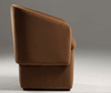 Tassell Modern Brown Fabric Dining Chair w/ Castor Wheels