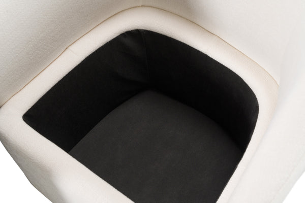 Modrest Tassell Modern Ivory Fabric Dining Chair With Castor Wheels Model VGKK-KF.Y2219-IVY