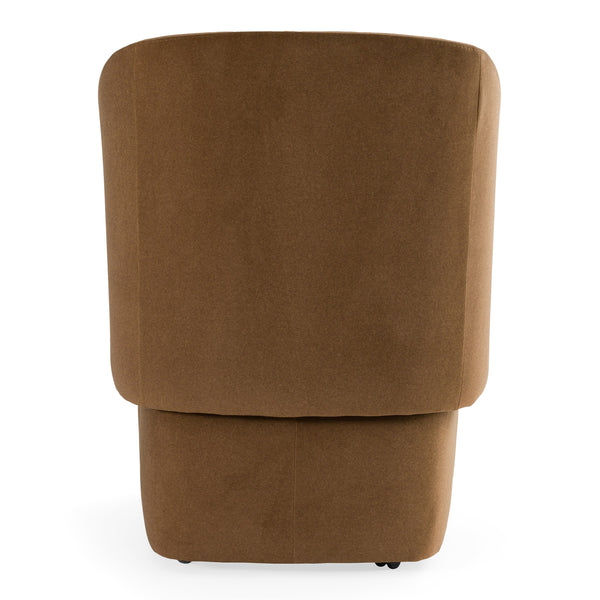Tassell Modern Brown Fabric Dining Chair w/ Castor Wheels