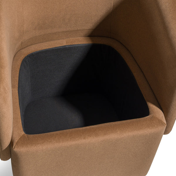 Tassell Modern Brown Fabric Dining Chair w/ Castor Wheels