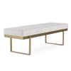 Tatum Modern Off-White Fabric + Brass Dining Bench