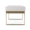 Tatum Modern Off-White Fabric + Brass Dining Bench