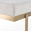Tatum Modern Off-White Fabric + Brass Dining Bench