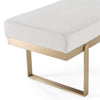Tatum Modern Off-White Fabric + Brass Dining Bench