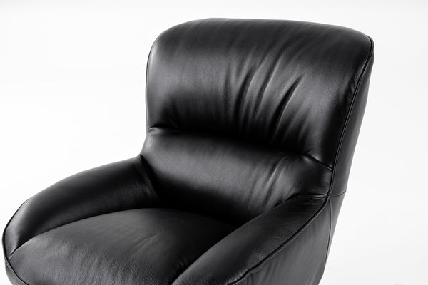 Modrest Theo Modern Black Leather Accent Chair Model VGKK-KFA1099-BLK-CH