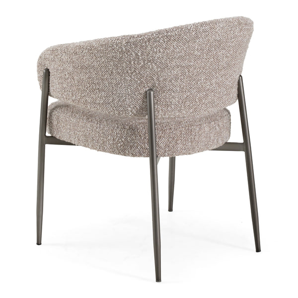 Thomas Modern Grey Fabric + Pewter Dining Chair