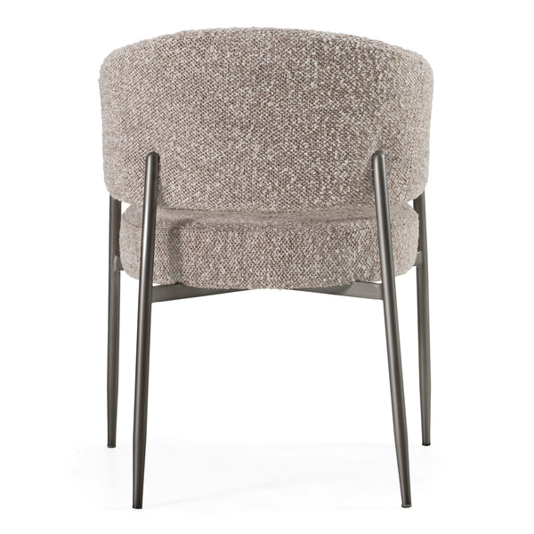 Thomas Modern Grey Fabric + Pewter Dining Chair