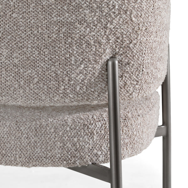 Thomas Modern Grey Fabric + Pewter Dining Chair