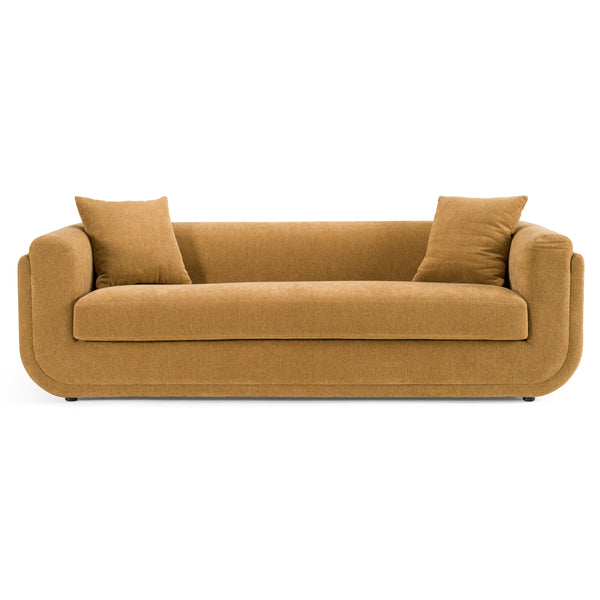 Tiene Modern Orange Fabric 3-Seat Sofa