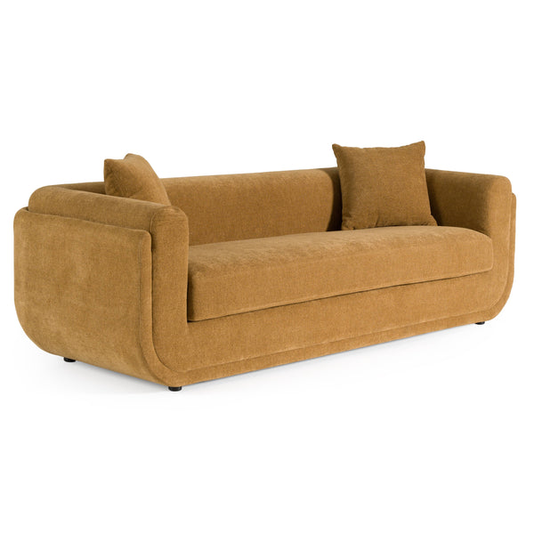 Tiene Modern Orange Fabric 3-Seat Sofa