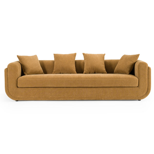 Tiene Modern Orange Fabric 4-Seat Sofa