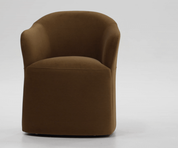Modrest Timothy Modern Brown Fabric Dining Chair With Castor Wheels Model VGKK-KF.Y2151-BRN
