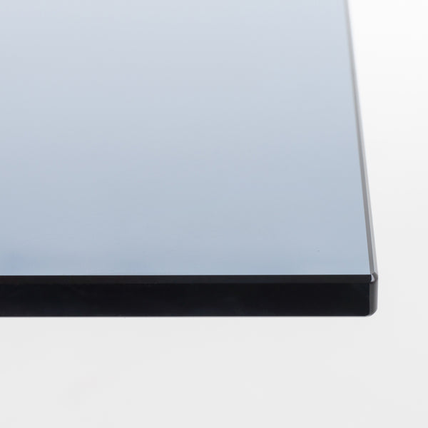 Modrest Token Modern Smoked Grey Glass & Rosegold Dining Table Model VGVCT816