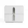 Modrest Token Modern White & Stainless Steel Nightstand Model VGVCN815-WHITE-NS