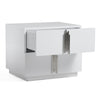 Modrest Token Modern White & Stainless Steel Nightstand Model VGVCN815-WHITE-NS