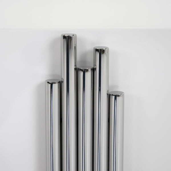 Token Modern White & Stainless Steel Wide Nightstand