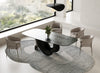 Thomas Modern Grey Fabric + Pewter Dining Chair