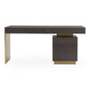 Trahan Modern Grey Elm & Gold Office Desk