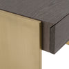 Trahan Modern Grey Elm & Gold Office Desk