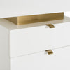 Trahan Modern Gloss White and Brushed Gold Office Desk