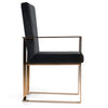 Modrest Trea Modern Black Velvet & Rosegold Dining Chair Model VGVCB0298A-BLK-DC