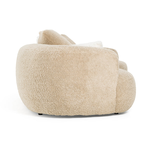 Trevor Modern Tan Fabric Curved Sectional