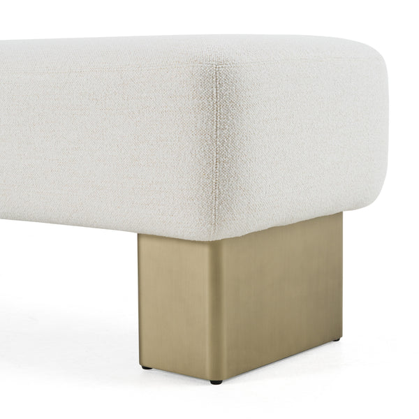 Modrest Triumph Contemporary Off White Fabric & Antique Brass Bench Model VGFA-CH2500