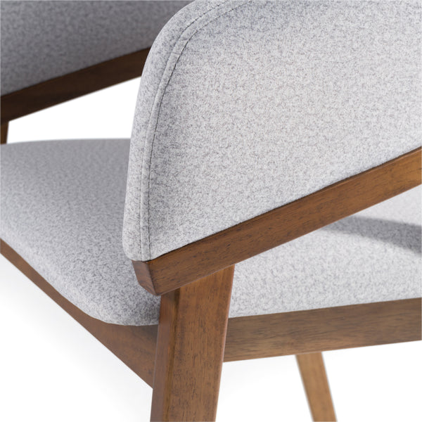 Modrest Truman Mid Century Modern Grey & Walnut Dining Chair Model VGMA-MI-1240