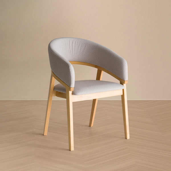 Truman Mid-Century Modern Grey + Natural Oak Dining Chair