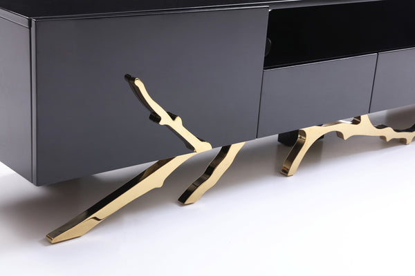 Legend Modern Black & Gold 79" TV Stand