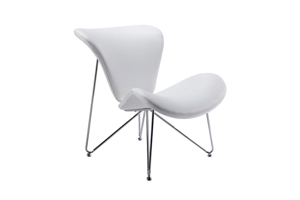 Modrest Decatur Mid Century White Leatherette Accent Chair Model VGOBTY105-WHT
