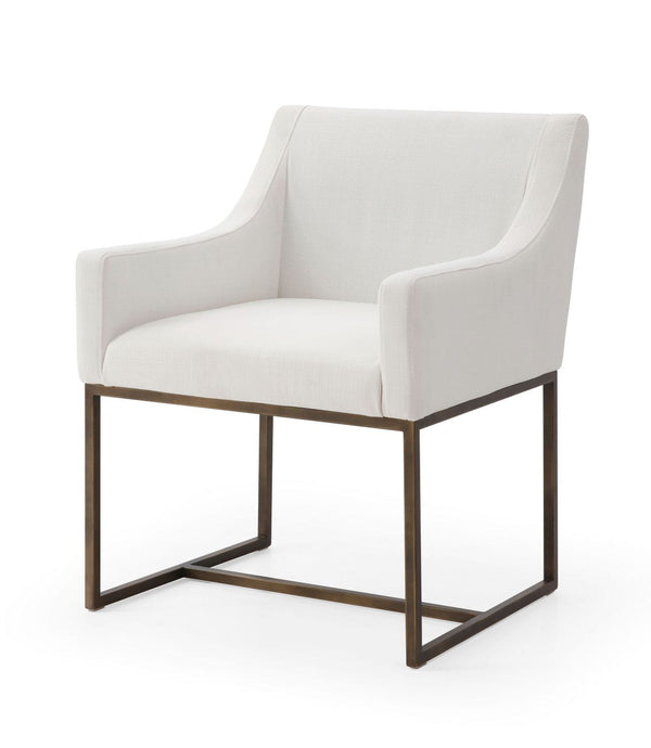 Modrest Elijah Modern Off White & Copper Antique Brass Dining Chair Model VGVCB8363-WHT-DC