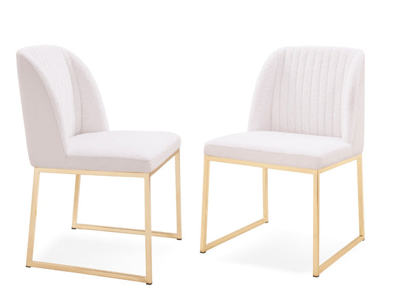 Muir Modern White Sherpa Dining Chair (Set of 2)