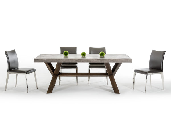 Modrest Urban Concrete Rectangular Dining Table Model VGDEU1501V