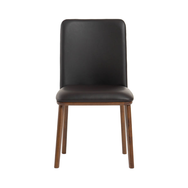 Modrest Utah Modern Walnut And Brown Eco Leather Dining Chair Set Of 2 Model VGMAMI-973
