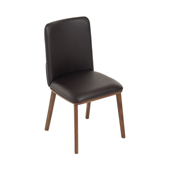 Modrest Utah Modern Walnut And Brown Eco Leather Dining Chair Set Of 2 Model VGMAMI-973