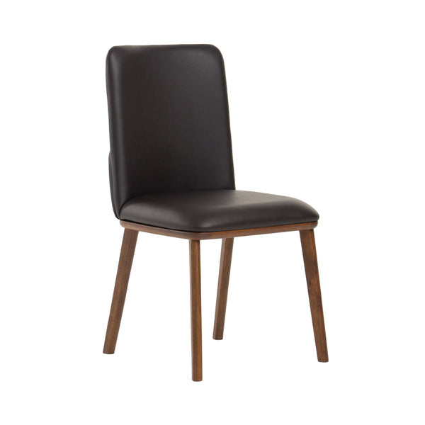 Modrest Utah Modern Walnut And Brown Eco Leather Dining Chair Set Of 2 Model VGMAMI-973