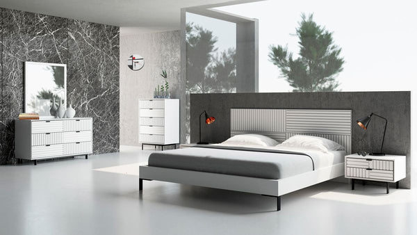 Full Nova Domus Valencia Contemporary White Bed Model VGMABR-76-BED-F
