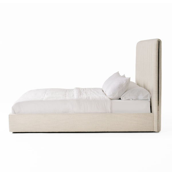 Modrest Valhalla Contemporary White Fabric Bed Model VGKK-KFB1008-WHT-BED